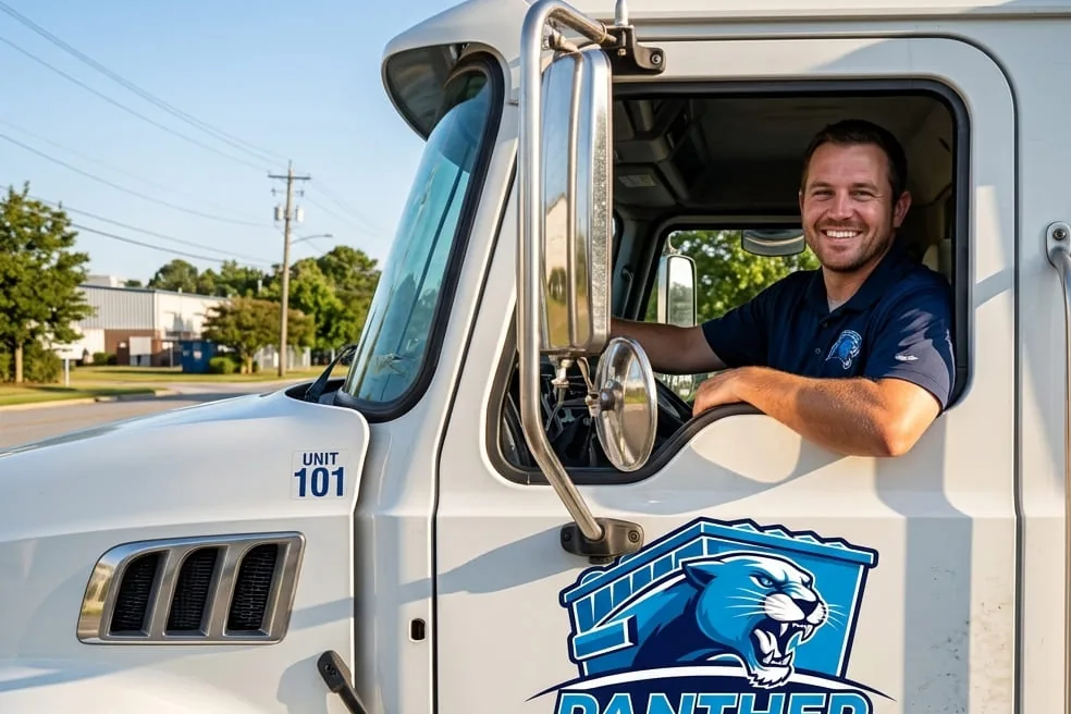Licensed and insured Panther Dumpster Rental crew in Chesapeake, VA