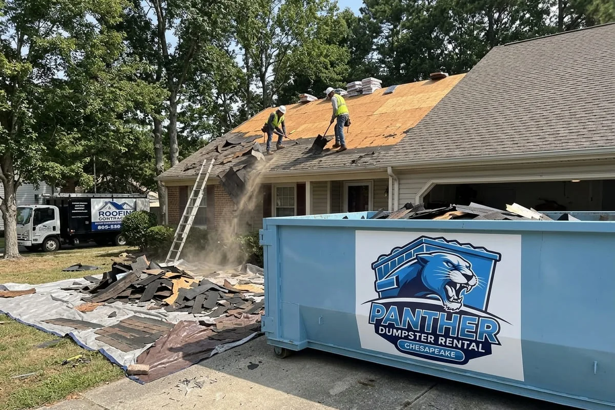 Roofing Dumpster Rental in Chesapeake, VA